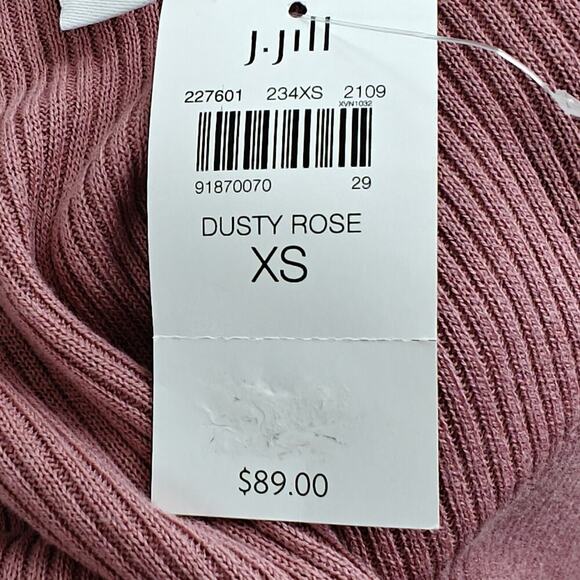 J Jill Rib Knit Open Cardigan Sweater Size XS Dusty Rose Pockets Longline NWT - Picture 7 of 9